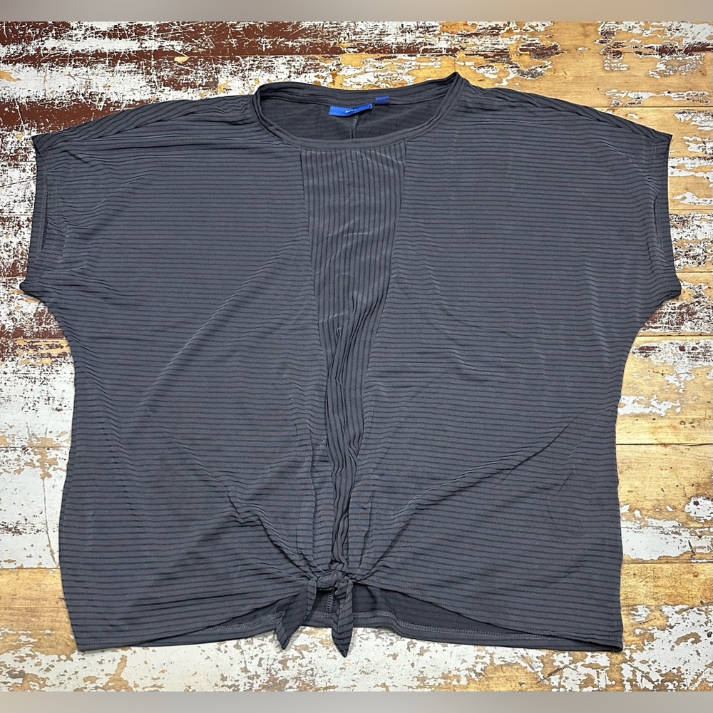 2XL Apt. 9 Charcoal Striped Tie-Front Top-Super Soft!